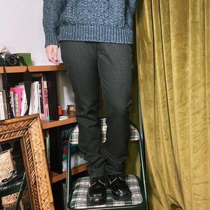 Toteme 27” grey and brown tweet wool blend women straight leg pants minimalist